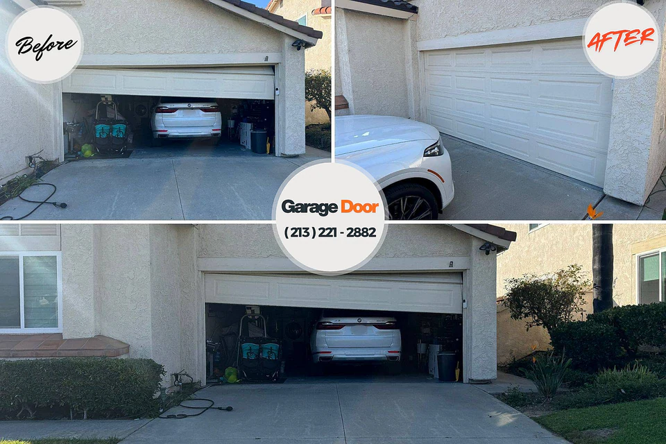 Before and after: garage door repair South Bend, WA